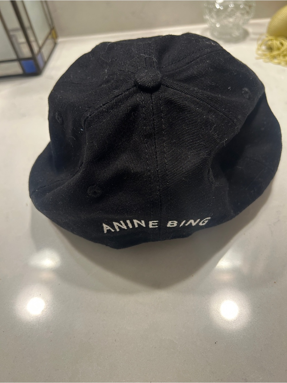 Anine Bing Jeremy Cap Black White Text Good used condition - Picture 4 of 5